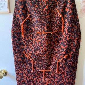 Orange and Black Patterned Skirt